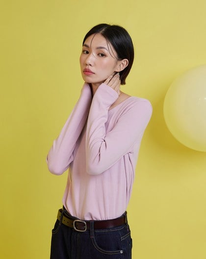 HOT發熱圓領長袖上衣(五色)