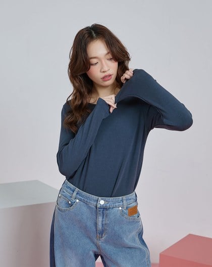 HOT發熱圓領長袖上衣(五色)