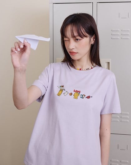 ➤gozox小虎❤️你先說喜歡戀語合肩T恤(兩色)