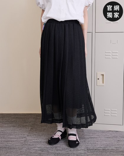 ➤網紗微透感鬆緊百褶裙(兩色)