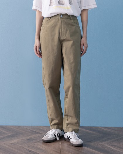 顯瘦拼接水洗純棉男友褲(兩色)