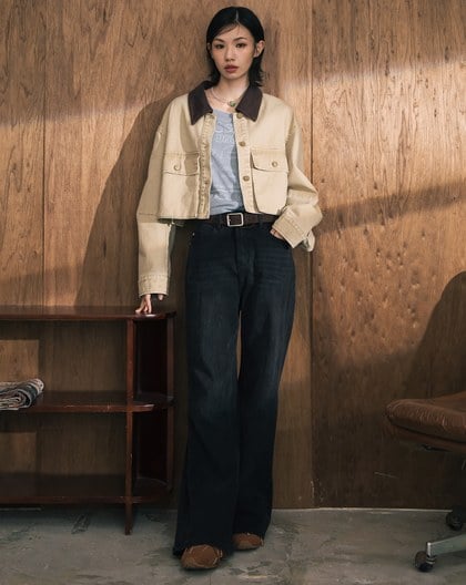 好比例纖長直牛仔直筒褲