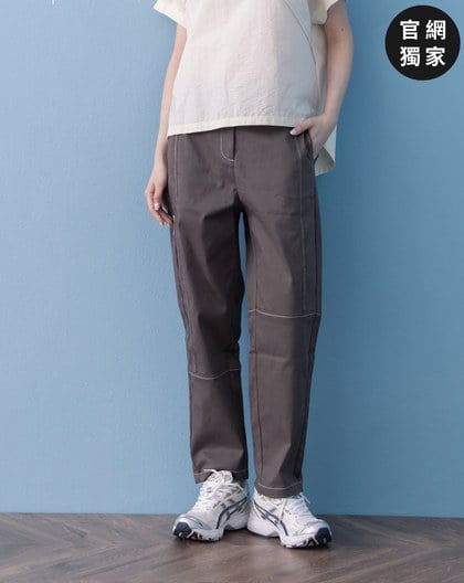 ➤配色壓線造型剪接男友褲(兩色)