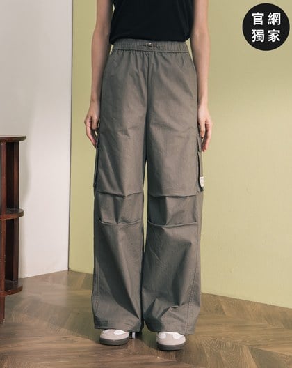 ➤立體工裝風大口袋抽繩寬褲
