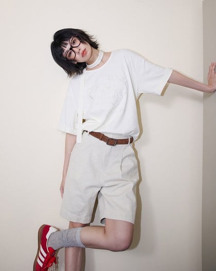 A｜率性水洗打褶五分褲(兩色)