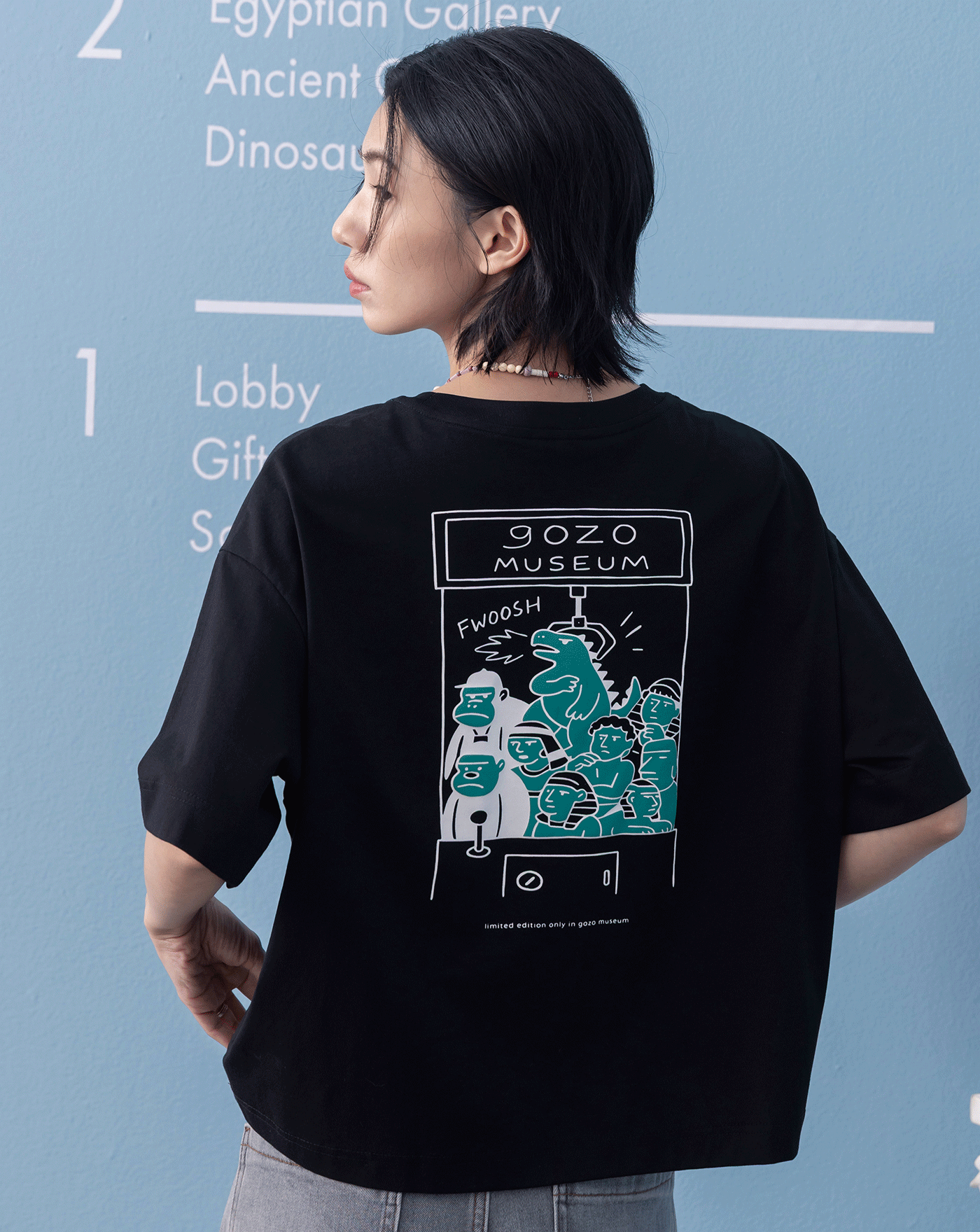 博物館夾娃娃機短版涼感T恤(兩色)