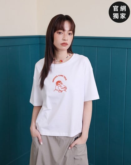 ➤Bingo奶奶繡花涼感T恤(兩色)