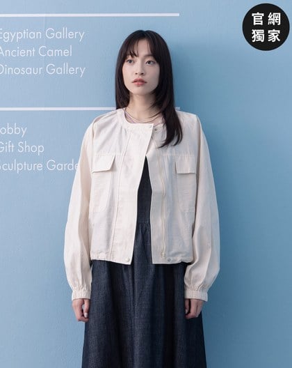 ➤大口袋下擺抽繩圓領拉鍊外套(兩色)