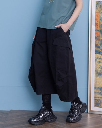 造型口袋純棉工裝裙(兩色)