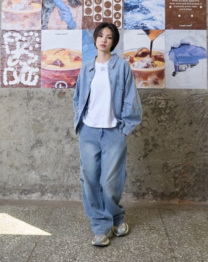 口袋工裝天絲牛仔褲(兩色)