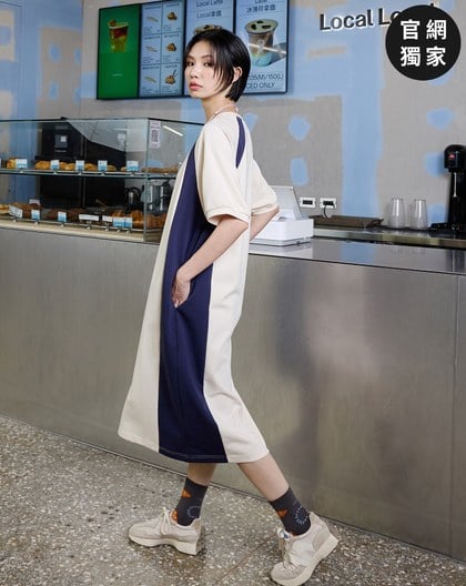 ➤gozo撞色拼接針織洋裝(兩色)