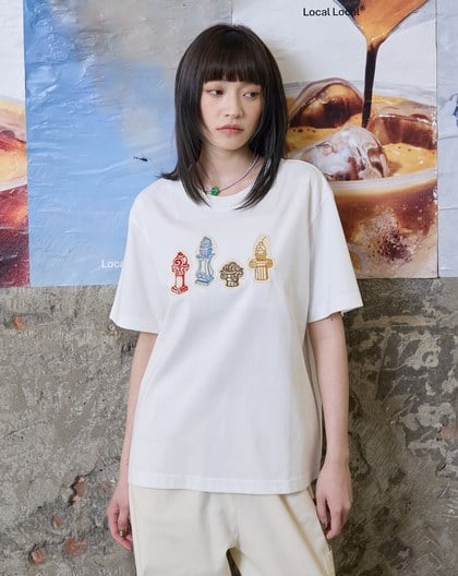 蛋糕藝術品合肩涼感T恤(兩色)