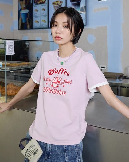 咖啡best medicine合肩涼感T恤(兩色)