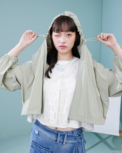 Q彈透氣涼感抽繩連帽外套(兩色)