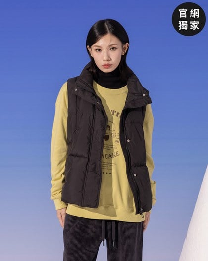 ➤下擺抽繩立領羽絨背心(兩色)