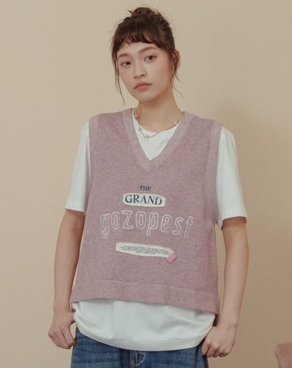 Gozopest繡花針織背心(兩色)