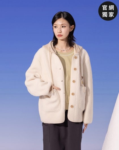 ➤羊羔絨QQ毛可拆式連帽外套(兩色)