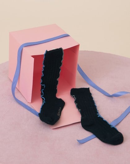 撞色密拷設計感長襪(三色)