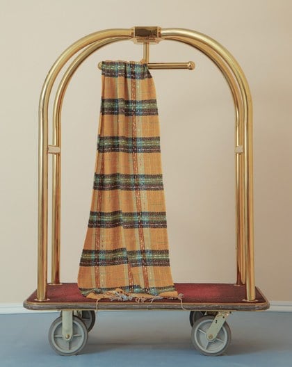 格子毛呢造型流蘇圍巾(三色)