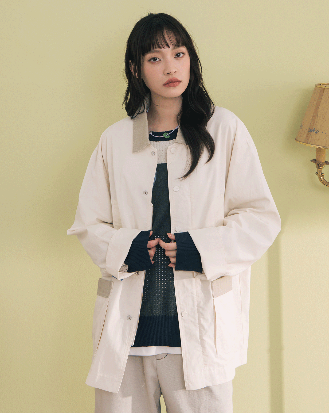 涼感天絲配色大口袋工裝外套(兩色)