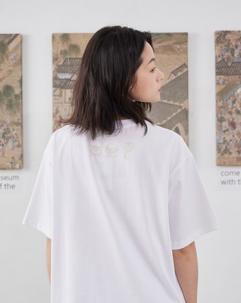 ➤酸菜白肉鍋羅紋領寬鬆落肩T恤