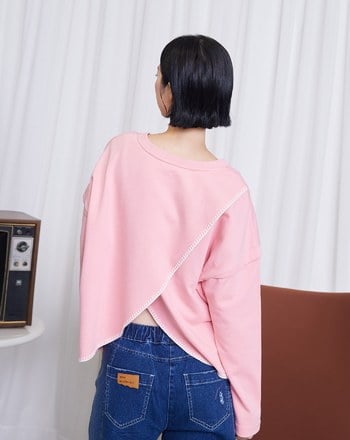 養生蔬菜園毛線邊長袖T恤(兩色)