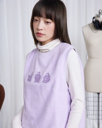 穿羽絨服的雪人毛毛背心(兩色)