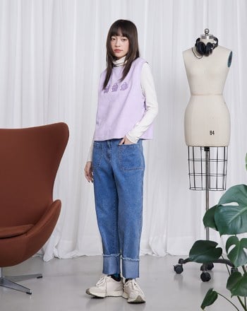 穿羽絨服的雪人毛毛背心(兩色)