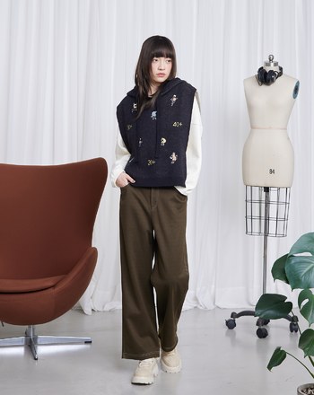 40+動動動起來側簍空連帽毛衣背心(兩色)