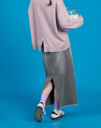 shadow顯瘦修長彈性牛仔長裙(兩色)