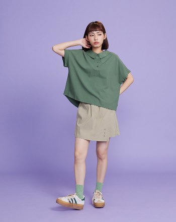 ➤造型彈力鬆緊短褲裙(兩色)