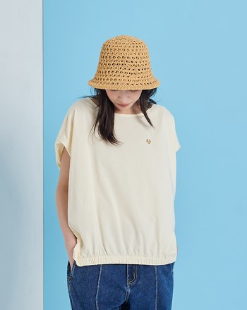 小織標編織漁夫帽(兩色)