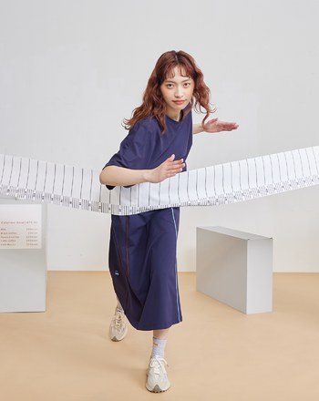 運動風配色邊彈性針織裙(兩色)