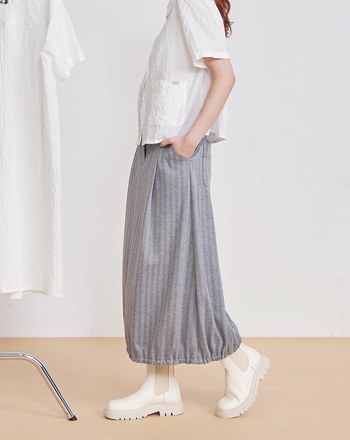 雲朵下擺條紋針織裙(兩色)