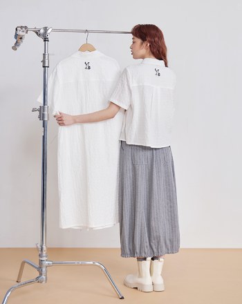 雲朵下擺條紋針織裙(兩色)