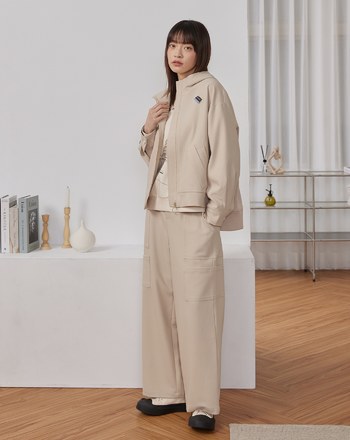 彈性口袋直筒工裝褲(兩色)