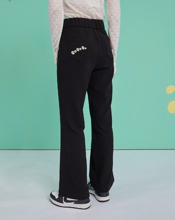 gozoxKINGJUN喔～DaDa長腿針織微喇叭褲(兩色)