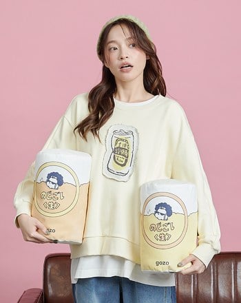 台台啤酒毛衣織片大學T(兩色)