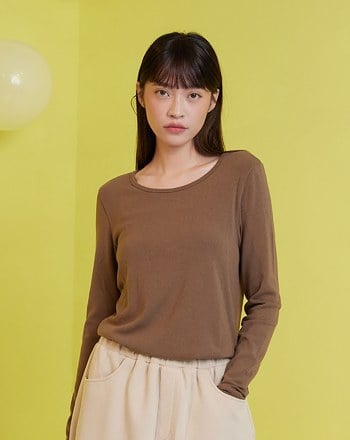 HOT發熱圓領長袖上衣(五色)