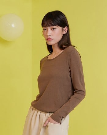 HOT發熱圓領長袖上衣(五色)