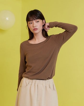 HOT發熱圓領長袖上衣(五色)