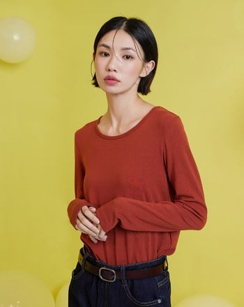 ◢HOT柔軟發熱圓領長袖上衣(兩色)