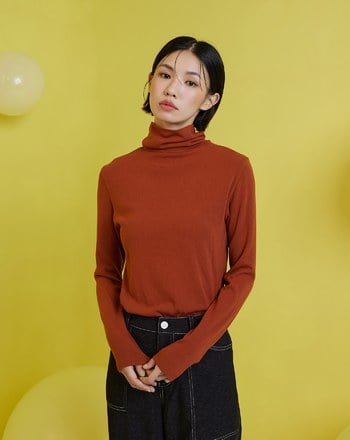 ◢HOT柔軟發熱高領長袖上衣(兩色)