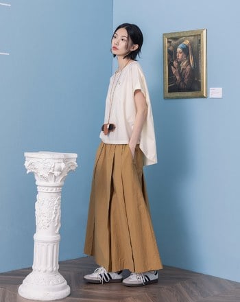 ➤gz異材質拼接連袖上衣(兩色)