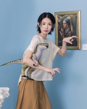 ➤gz異材質拼接連袖上衣(兩色)