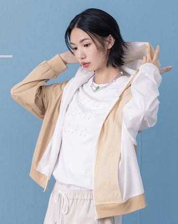 ➤gz拼接撞色運動連帽外套(兩色)