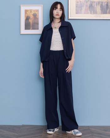 抗UV抗皺下擺抽皺涼感連袖襯衫(兩色)