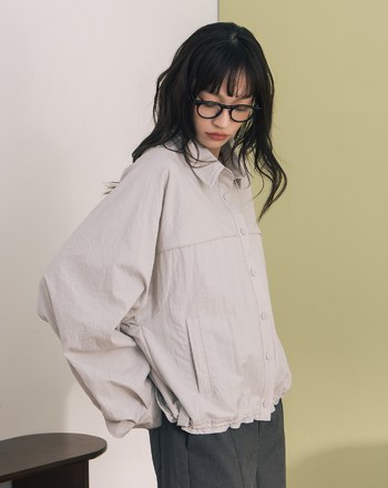 造型調節下擺抽繩寬版襯衫外套(兩色)