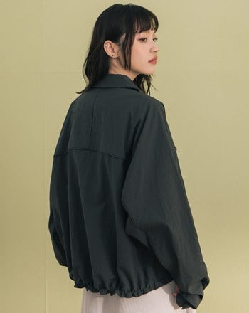 造型調節下擺抽繩寬版襯衫外套(兩色)