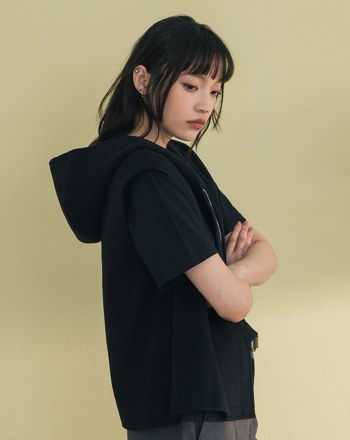 造型拉鍊羊毛連帽背心